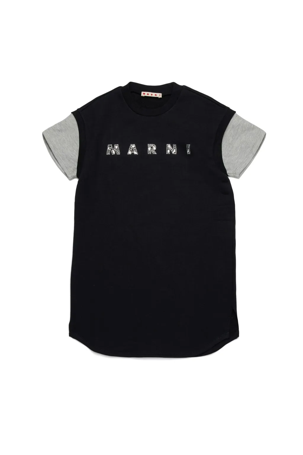 Marni Kids Rhinestone-Logo T-Shirt Dress