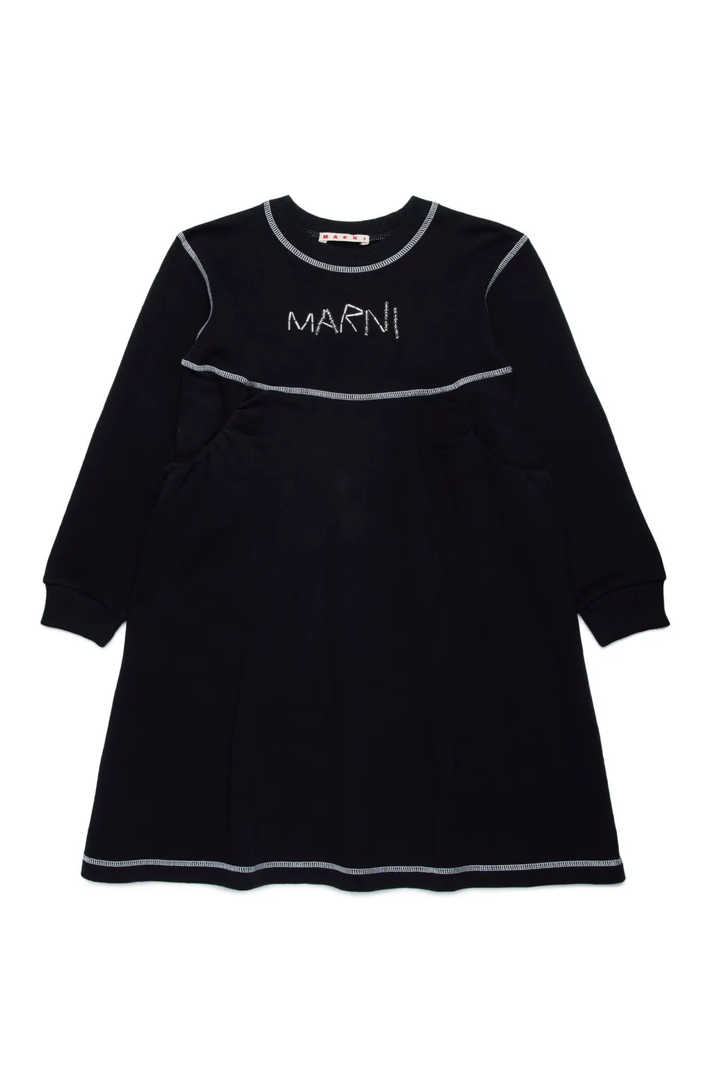 Marni Kids Logo Bead-Embroidered Crewneck T-Shirt Dress
