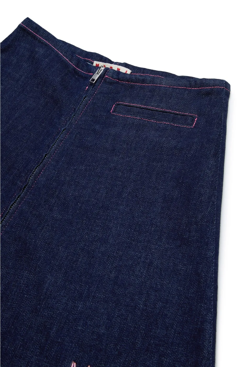 Marni Kids Logo Embroidered Denim Skirt