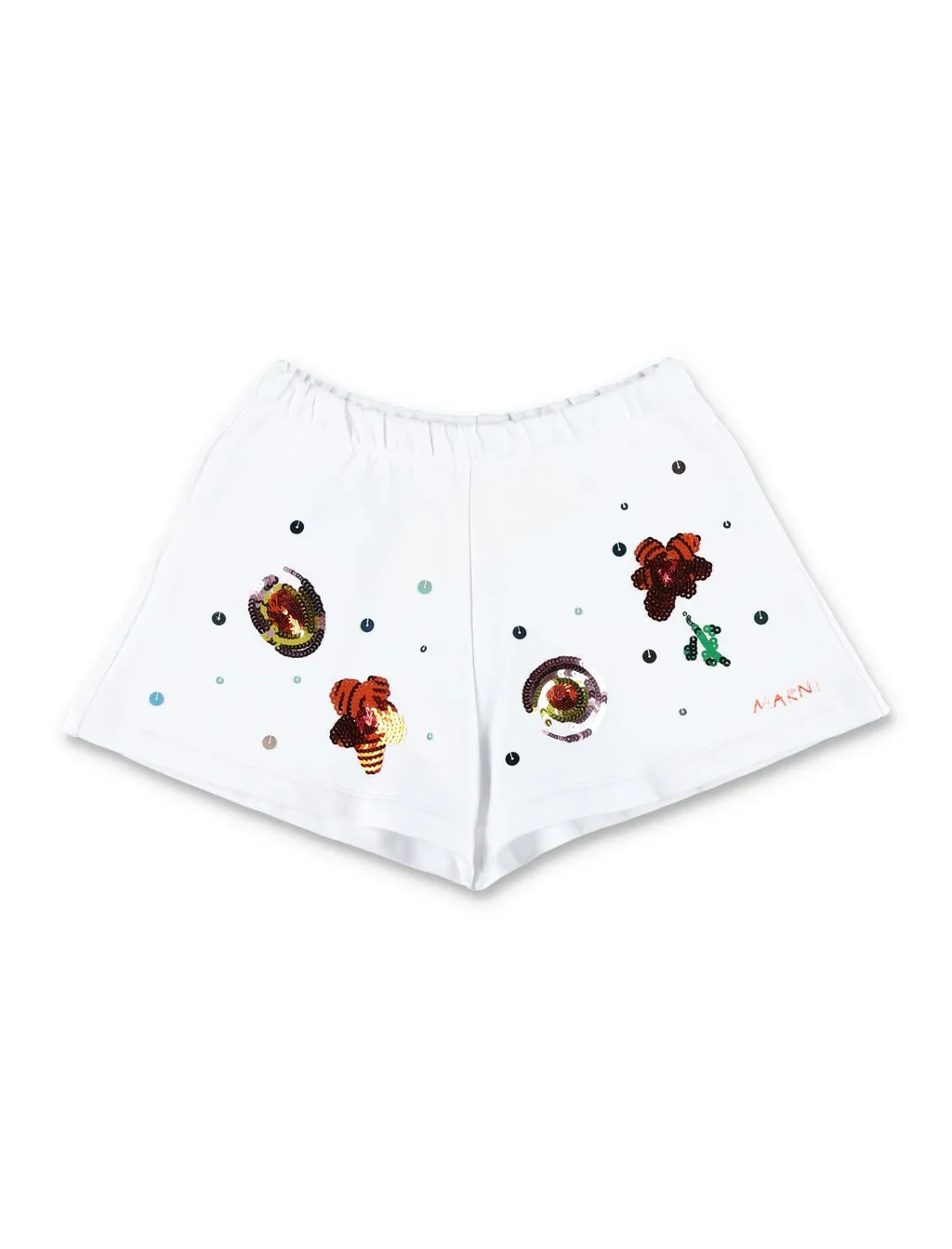 Marni Kids Sequinned Elasticated Waistband Fleece Shorts