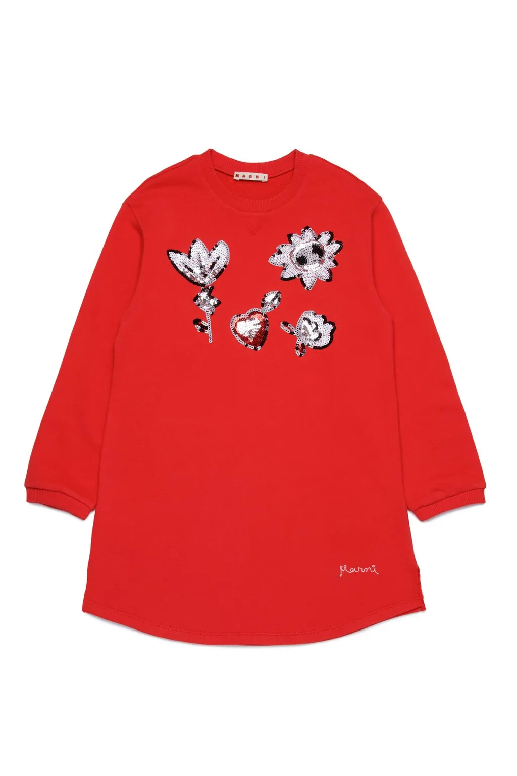 Marni Kids Sequin Embroidered Crewneck Sweatshirt Dress