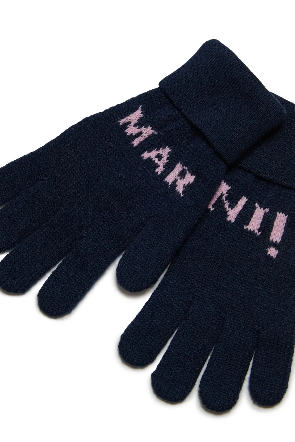 Marni Kids Logo Intarsia Turn-Up Brim Gloves
