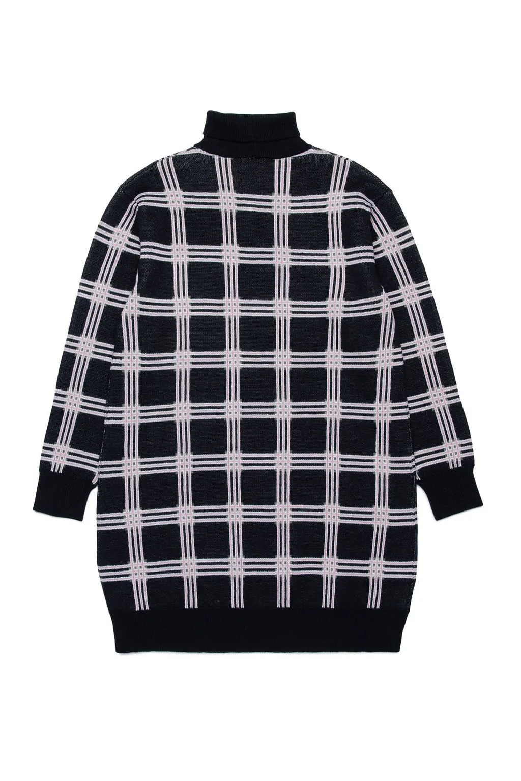 Marni Kids Roll-Neck Checked Knitted Dress