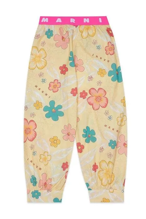 Marni Kid All-Over Floral Printed Straight Leg Trousers