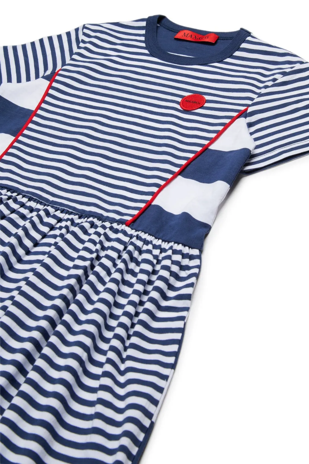 Max&Co. Kids Striped Crewneck Flared Dress