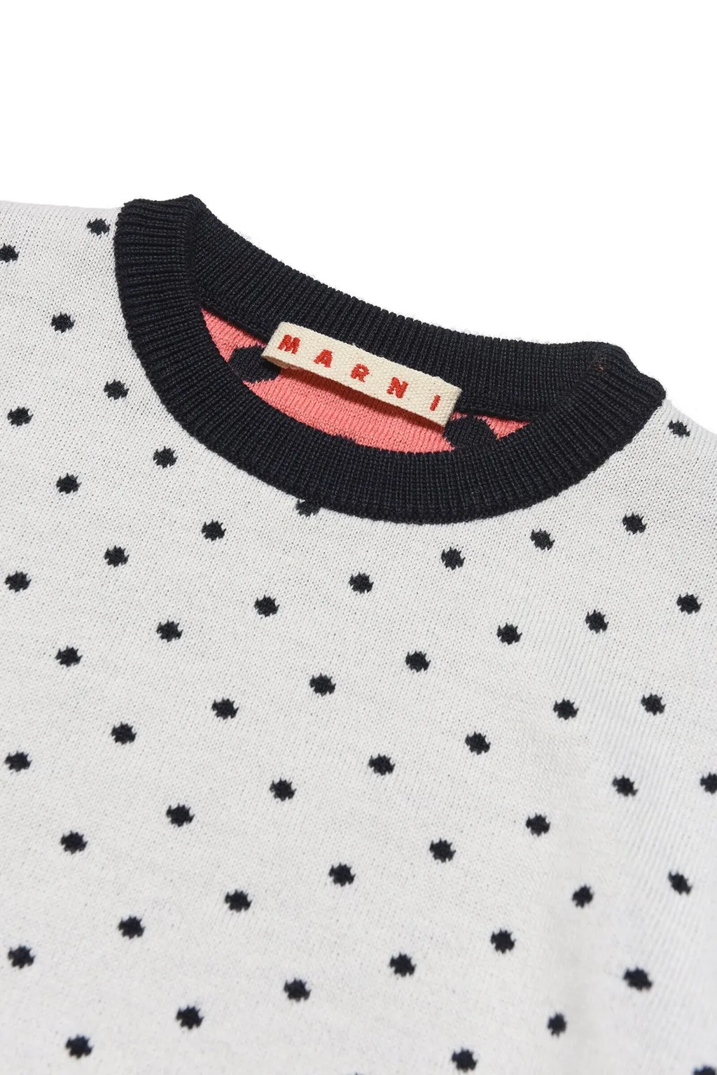 Marni Kids Polka Dot Printed Crewneck Knitted Top