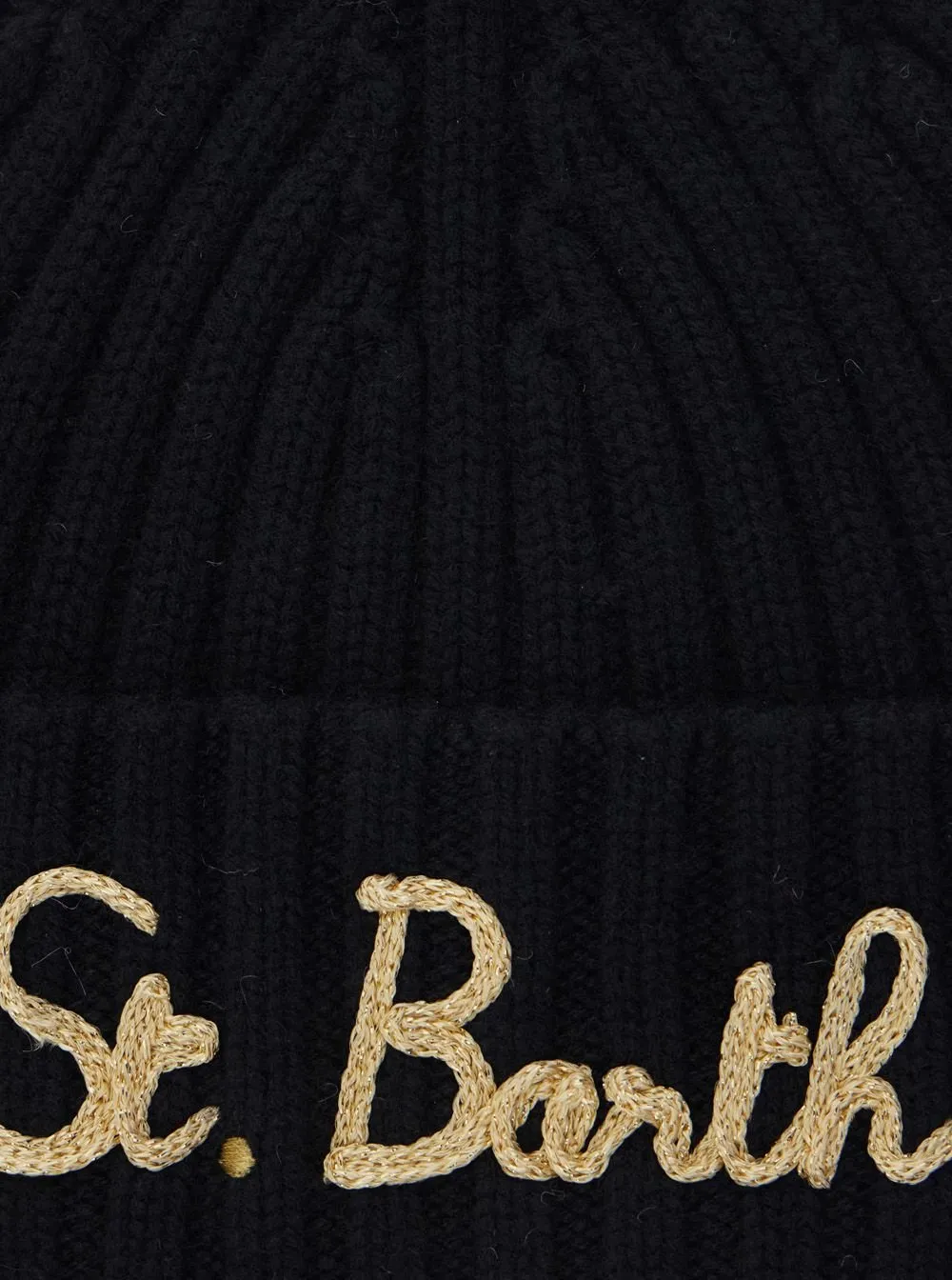 Mc2 Saint Barth Kids Ribbed Logo Beanie