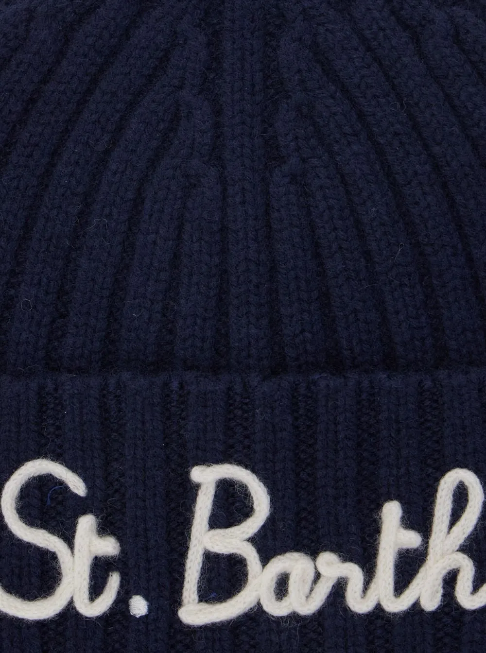 Mc2 Saint Barth Kids Ribbed Logo Beanie