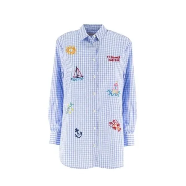 Mc2 Saint Barth Kids Embroidered Check Shirts