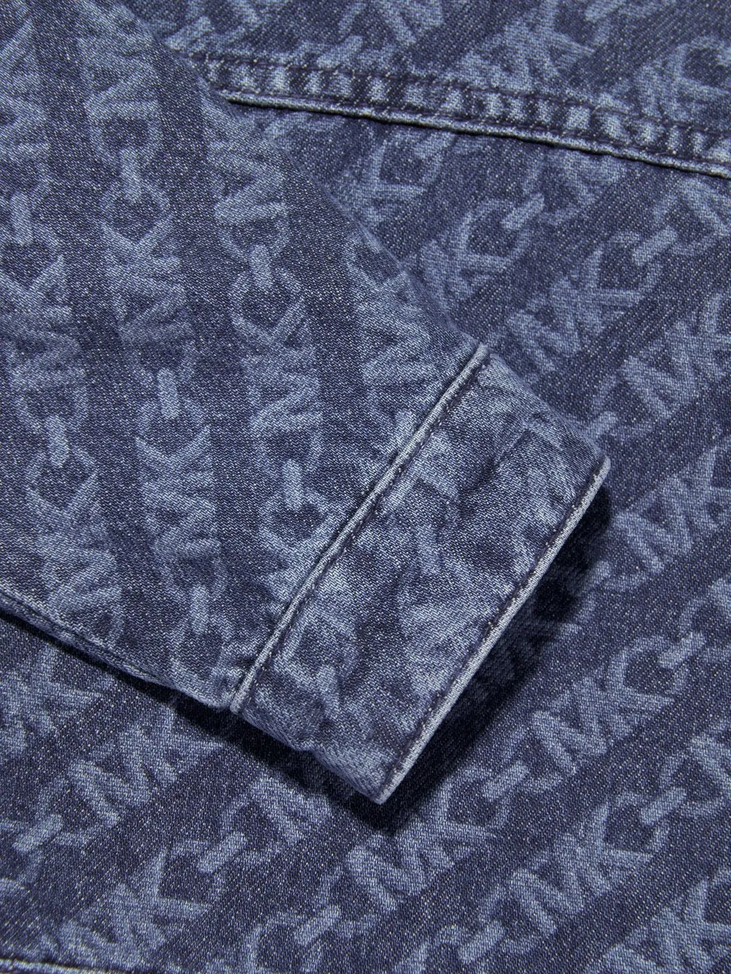 Michael Kors Kids Logo Printed Frayed Detailed Denim Jacket