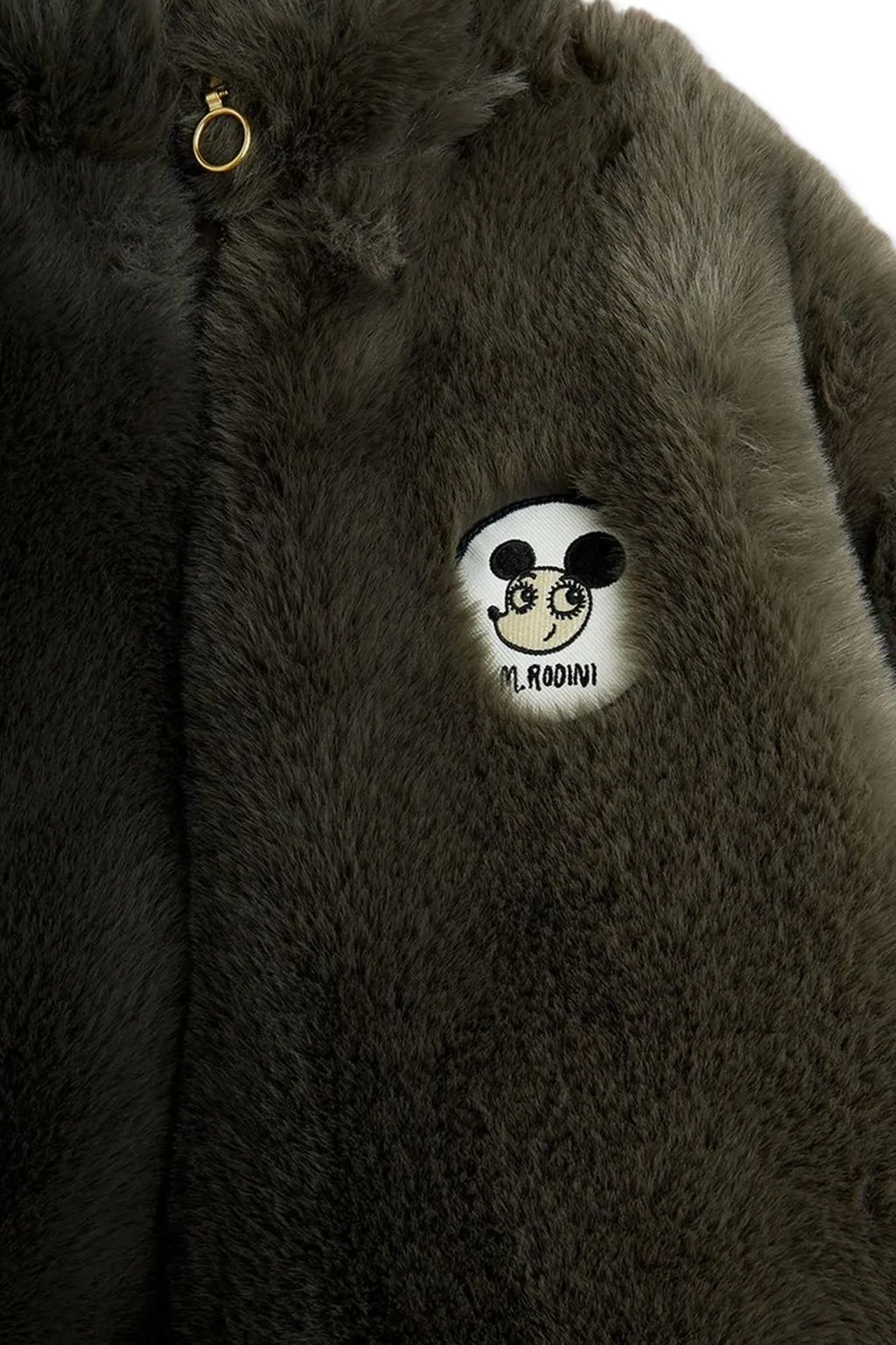 Mini Rodini Ritzratz Patch Faux Fur Jacket