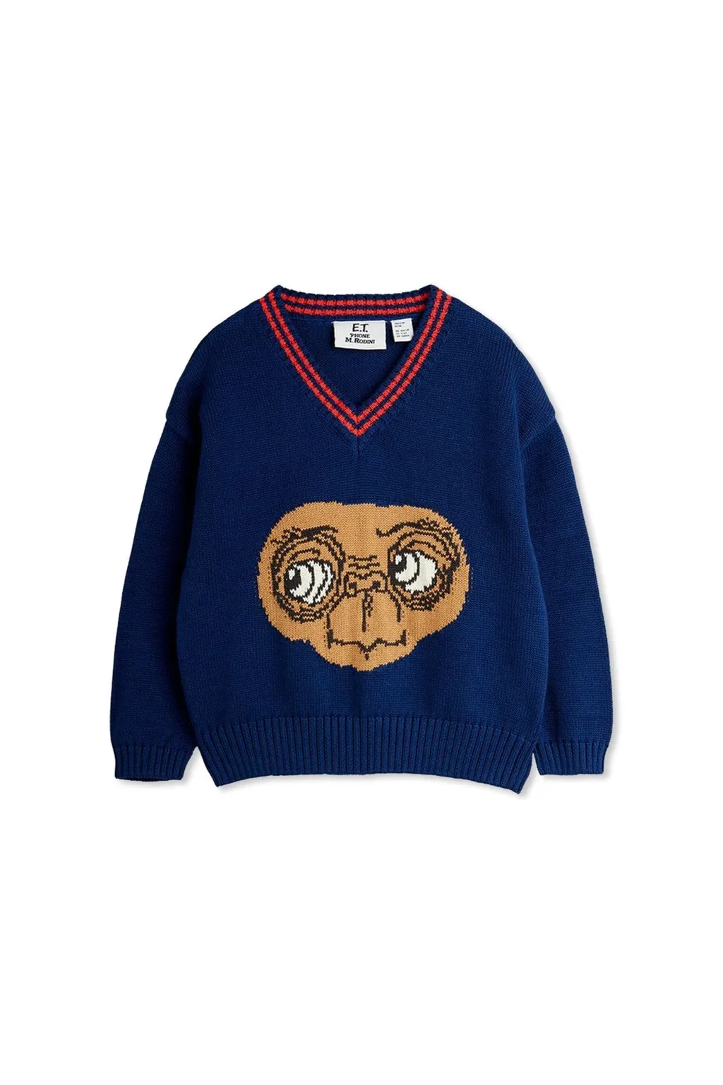 Mini Rodini Pattern Intarsia-Knit V-Neck Jumper