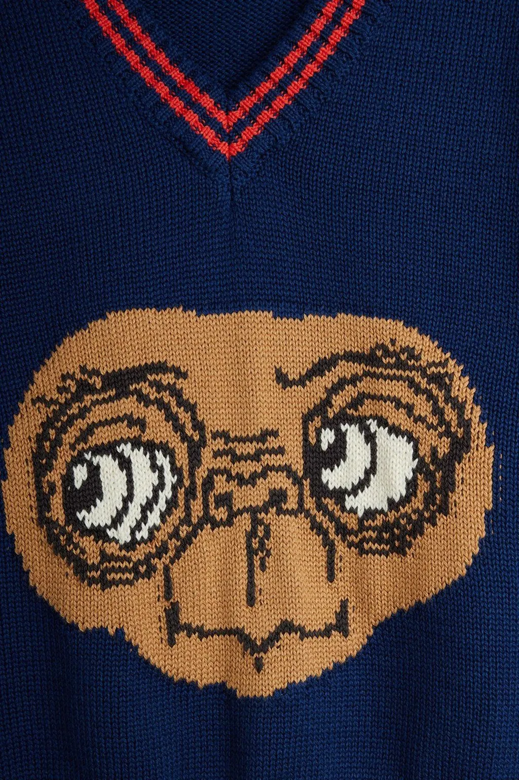 Mini Rodini Pattern Intarsia-Knit V-Neck Jumper