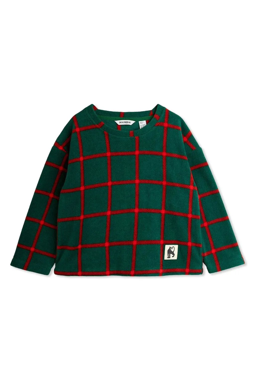 Mini Rodini Plaid Fleece Long Sleeve Top
