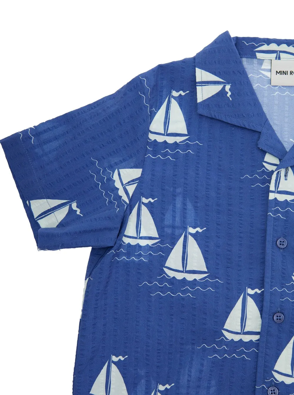 Mini Rodini Sailing Boats Woven Shirt