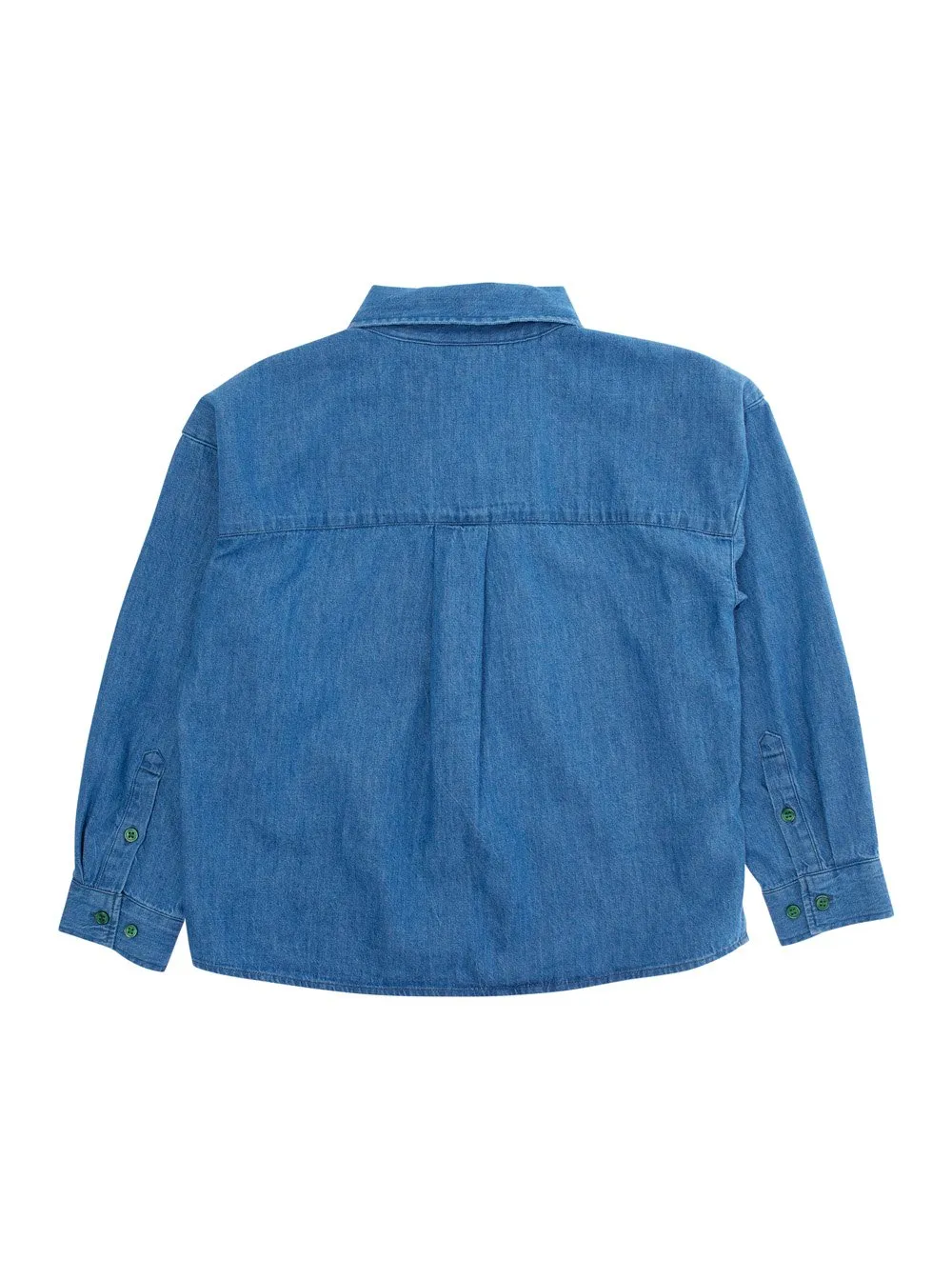Note Embroidered Buttoned Denim Shirt