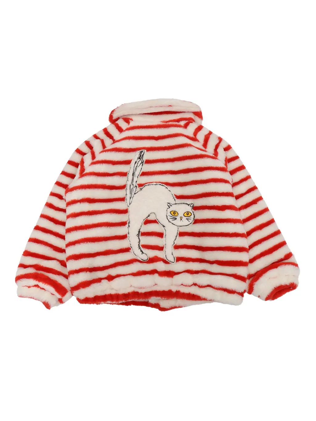 Mini Rodini Striped Zip-Up Faux-Fur Jacket