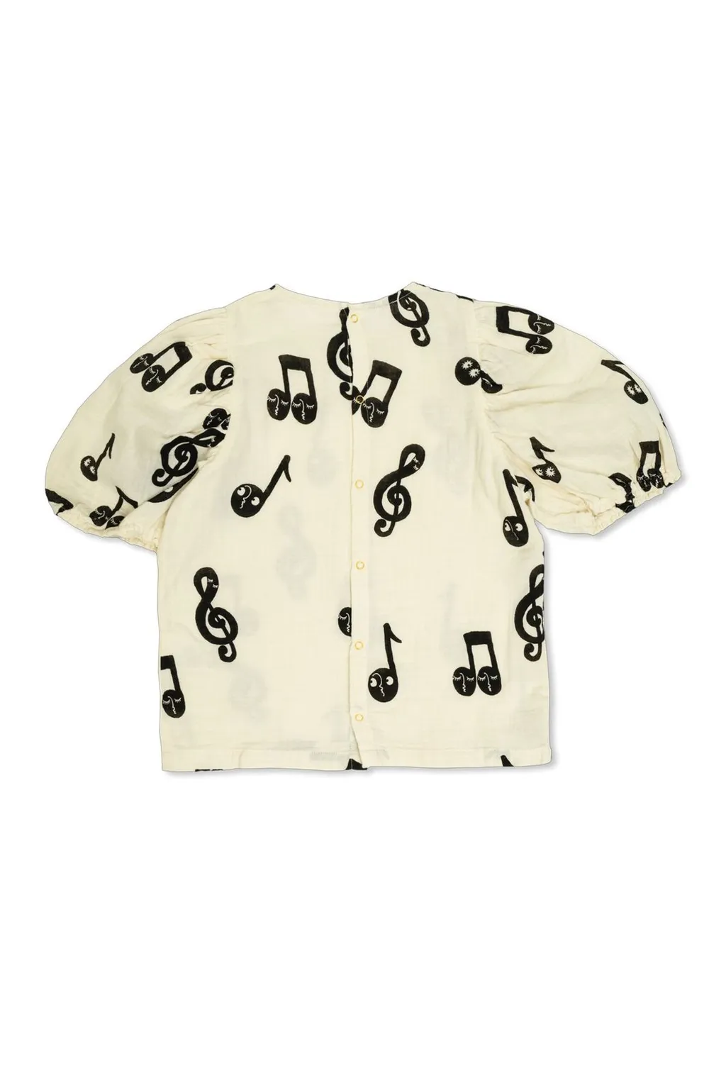 Mini Rodini Note Muslin Puff Blouse