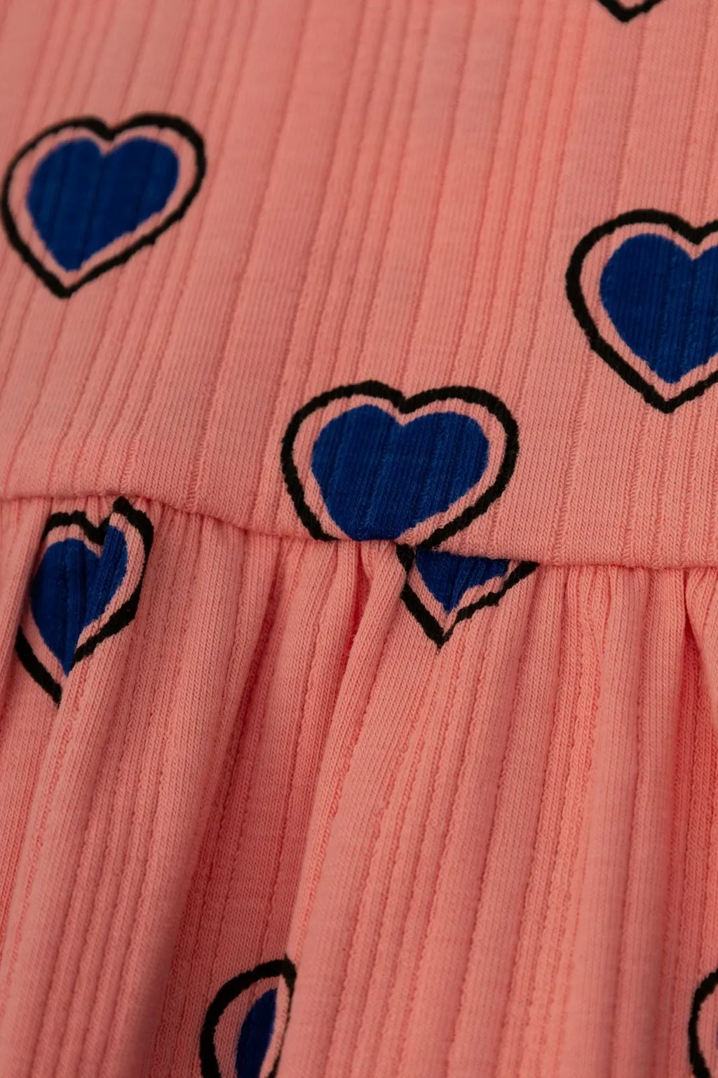 Mini Rodini Outlined Hearts Short Sleeved Dress