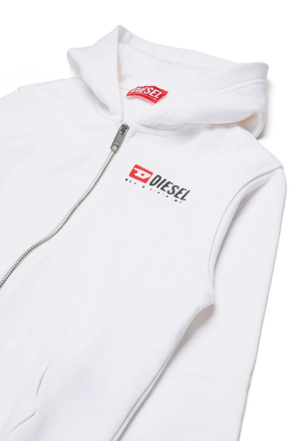 Diesel Kids Logo Printed Zipped Hoodie