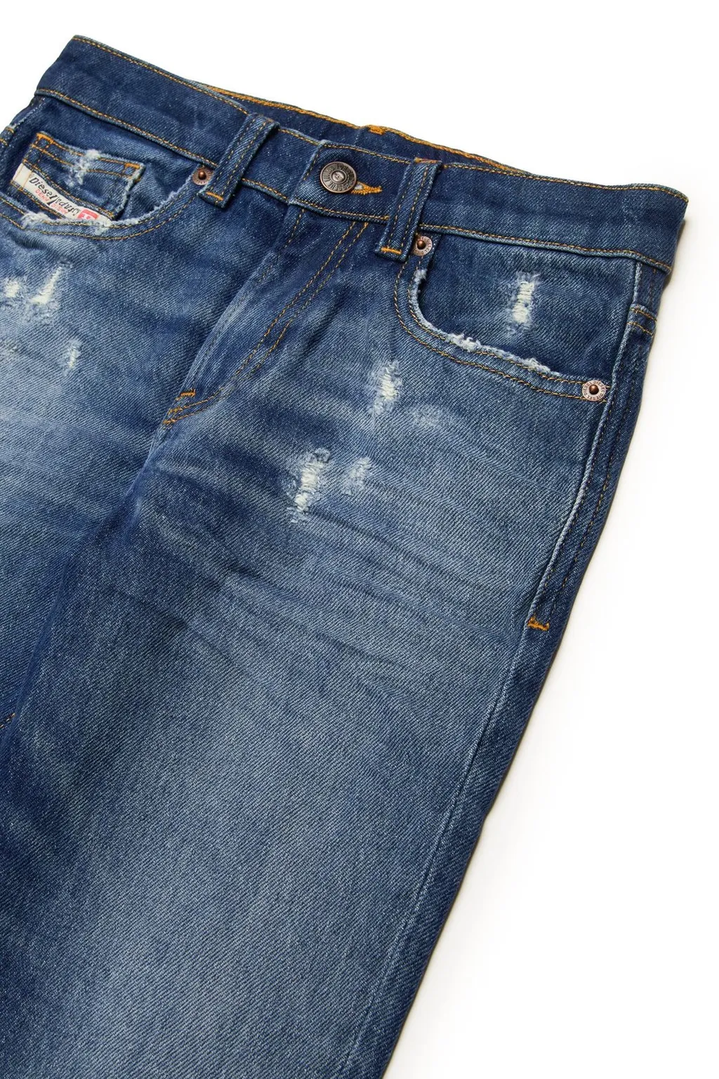 Diesel Kids Logo Embroidered Patch Distressed Jeans