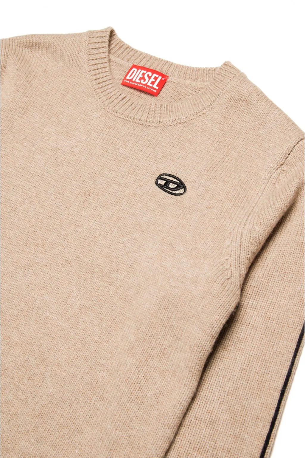 Diesel Kids Oval-D Logo Embroidered Knitted Jumper