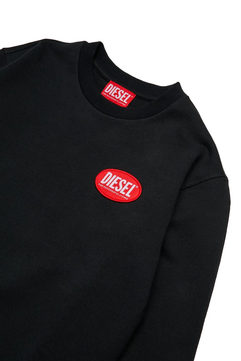 Diesel Kids Oval-D Logo Patch Crewneck Sweatshirt