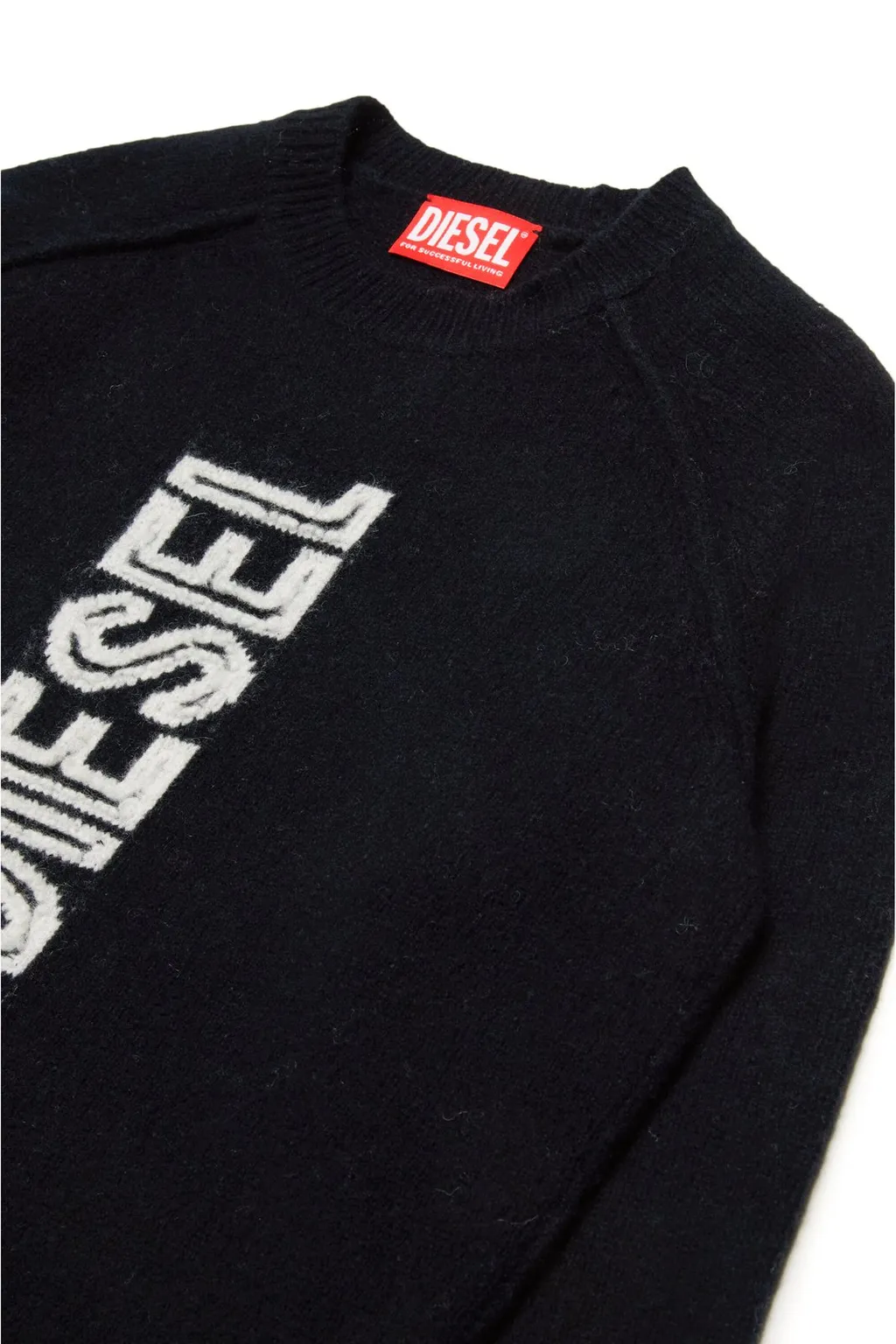 Diesel Kids Logo Intarsia-Knit Jumper