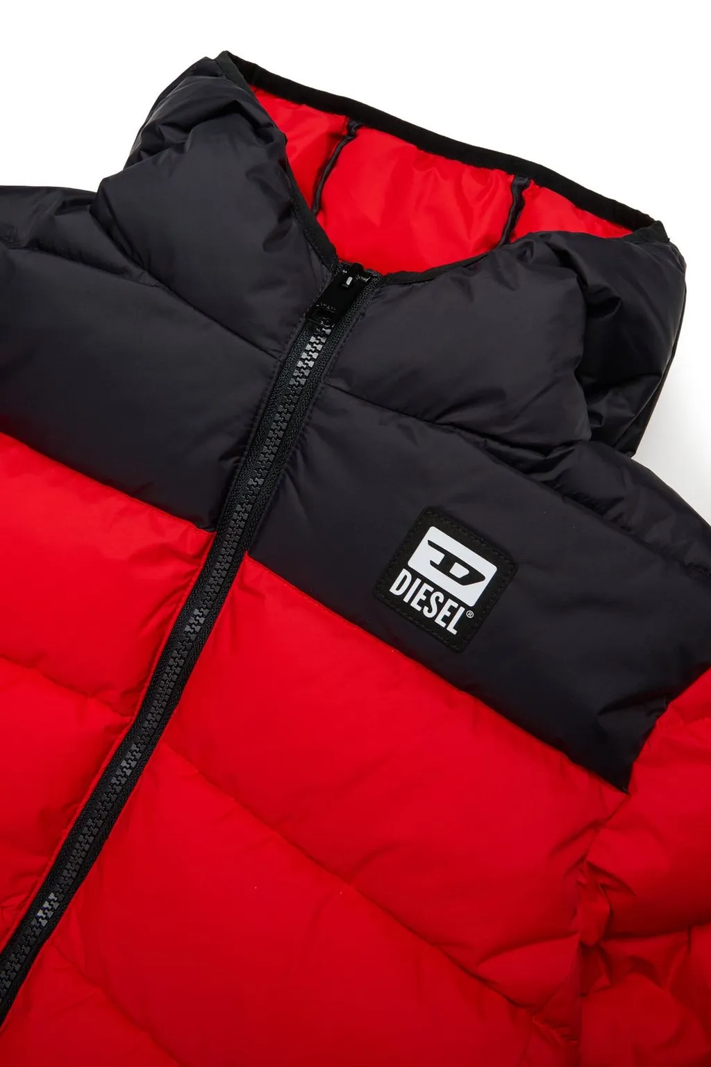 Diesel Kids Logo Patch Padded Hooded Jacket