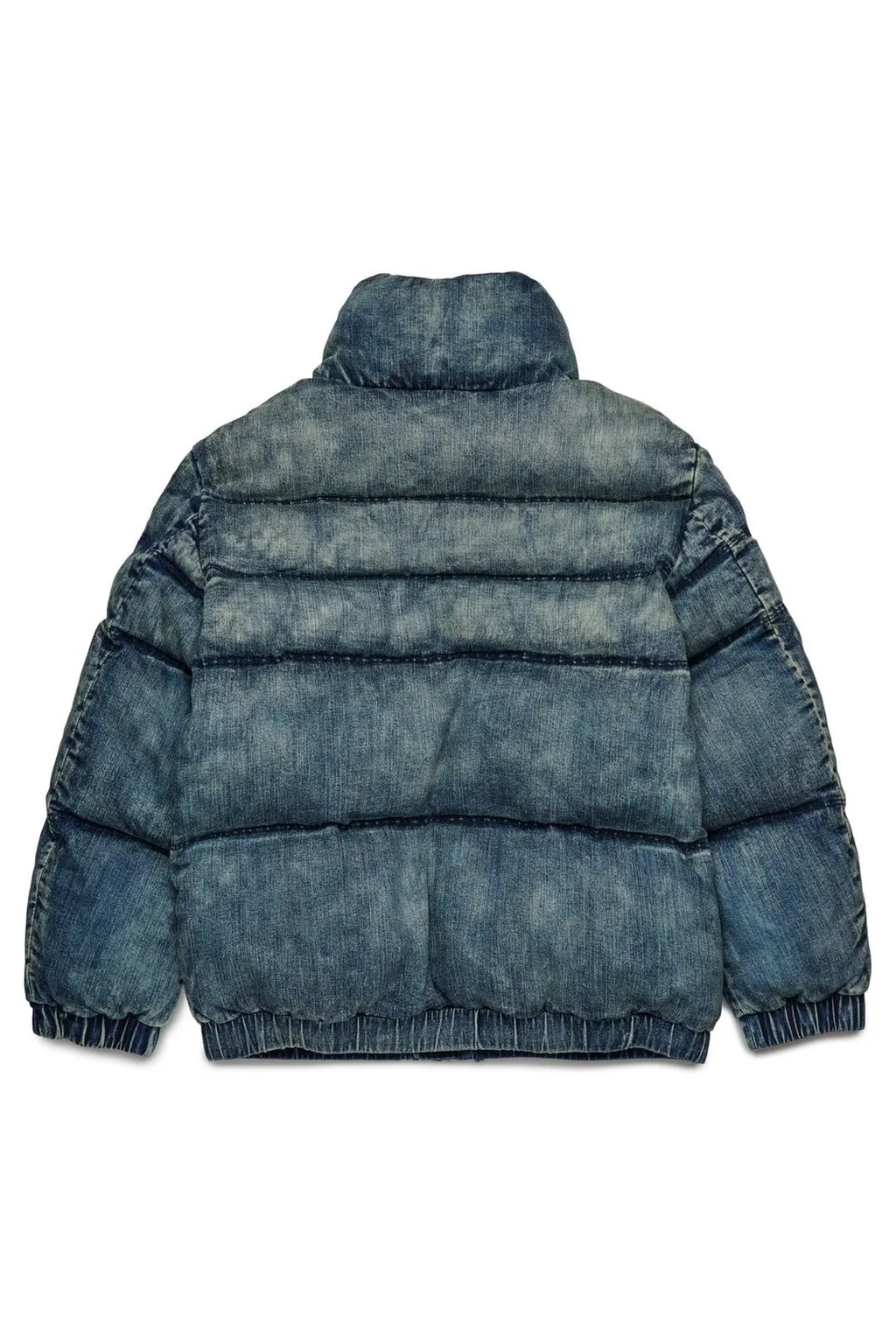 Diesel Kids Dirty-Effect Denim Padded Jacket
