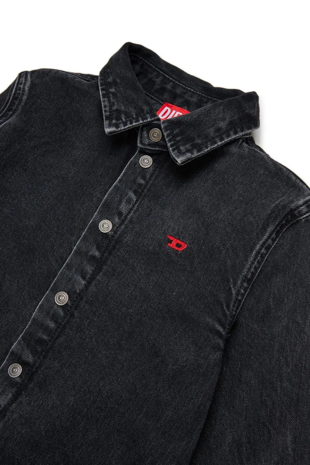 Diesel Kids D-Logo Embroidered Denim Shirt Dress