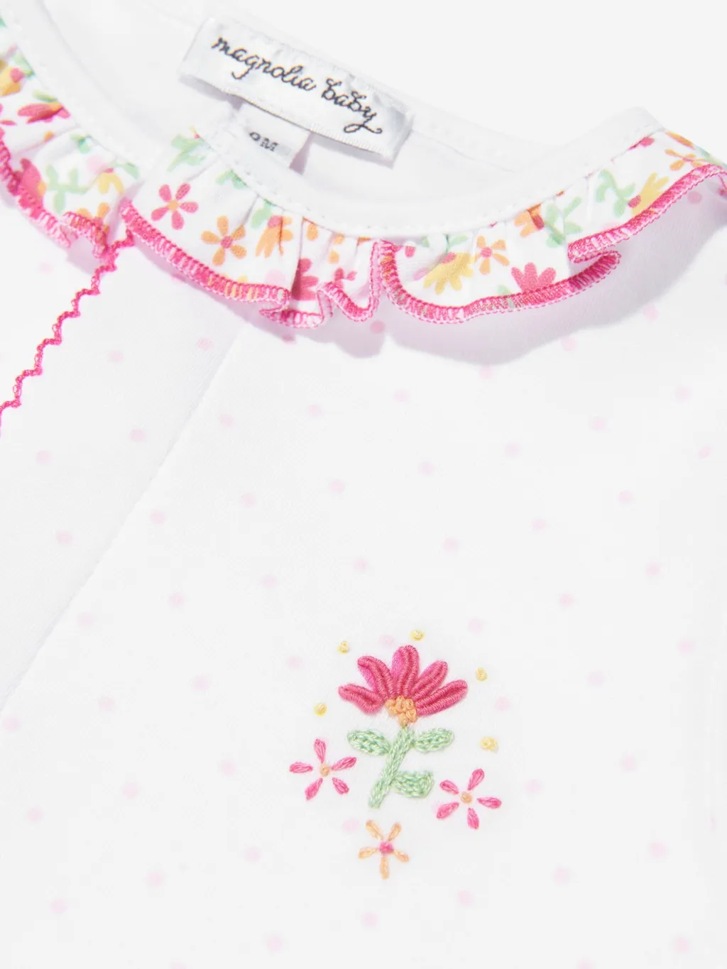 Magnolia Baby Embroidered Ruffled Babygrow