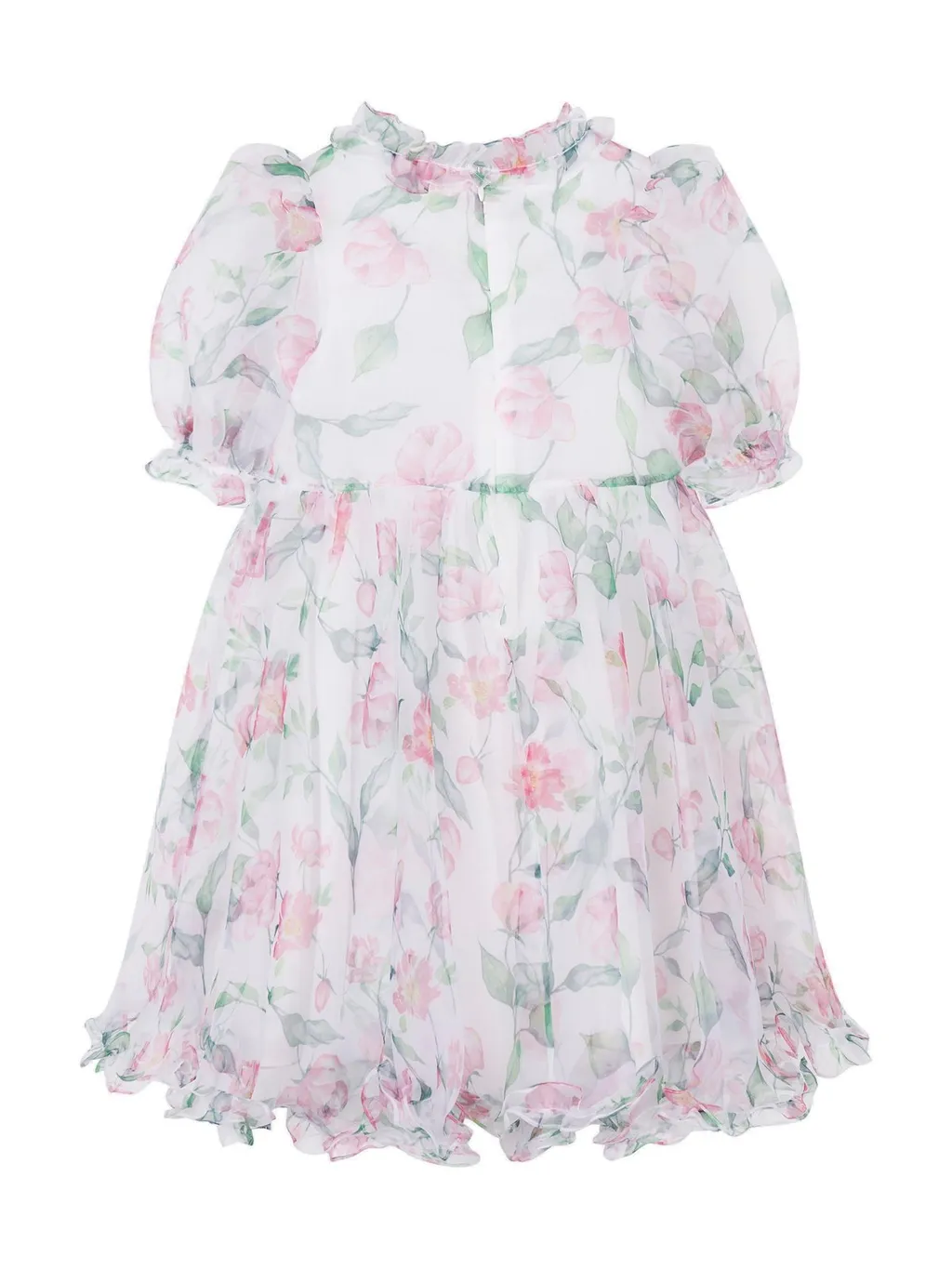 Mama Luma Organza Ruffled Rose Dress