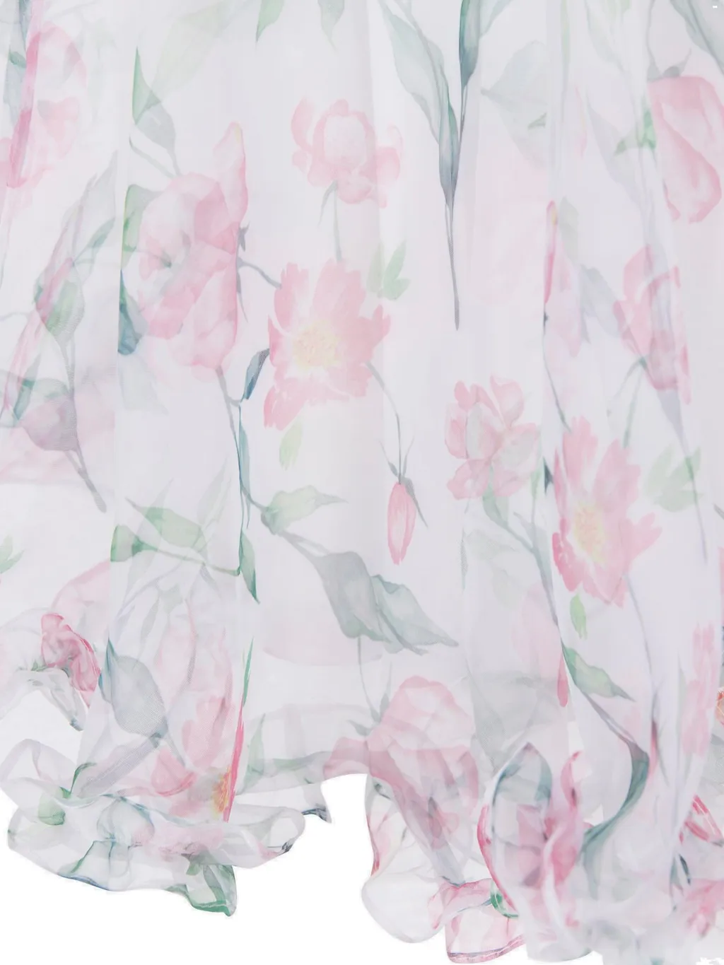 Mama Luma Organza Ruffled Rose Dress