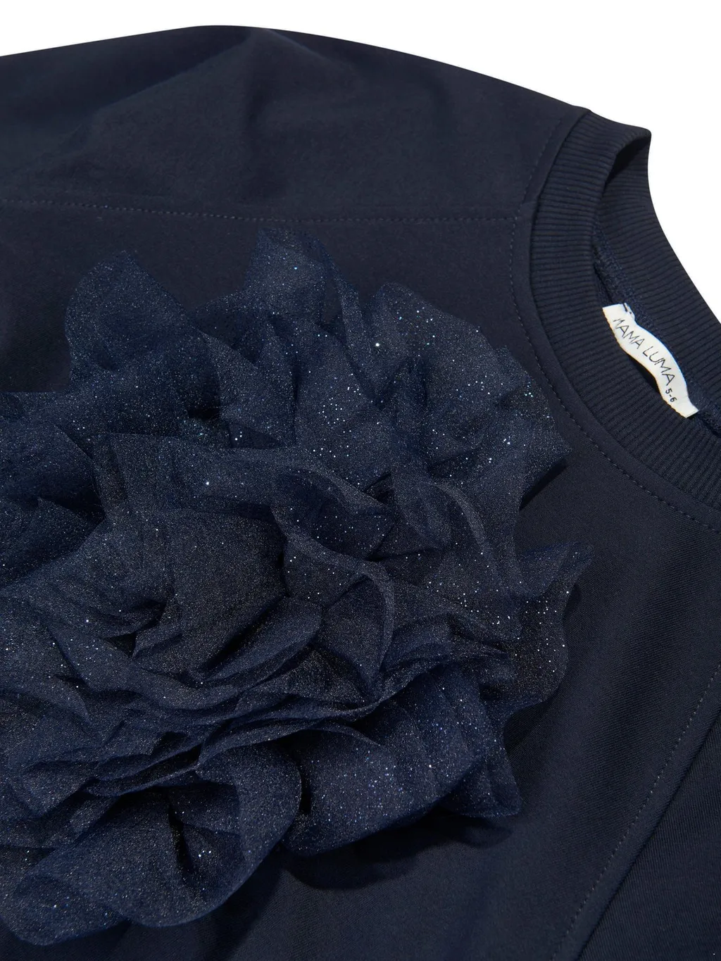 Mama Luma Organza Flower Crewneck Sweatshirt