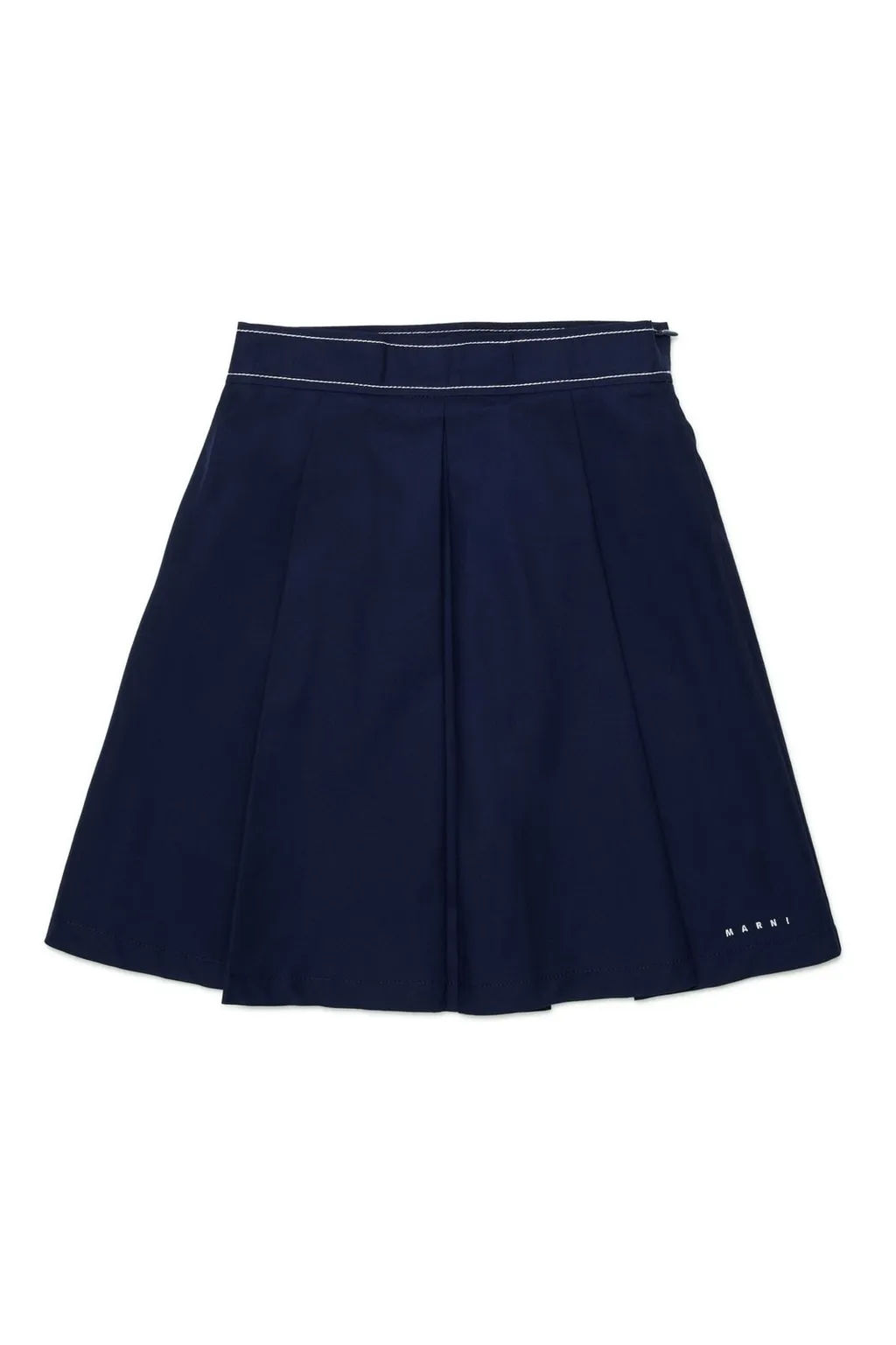 Marni Kids Logo Embroidered Pleated Skirt
