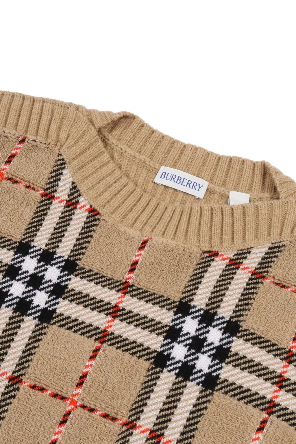 Burberry Kids Checked Crewneck Jumper