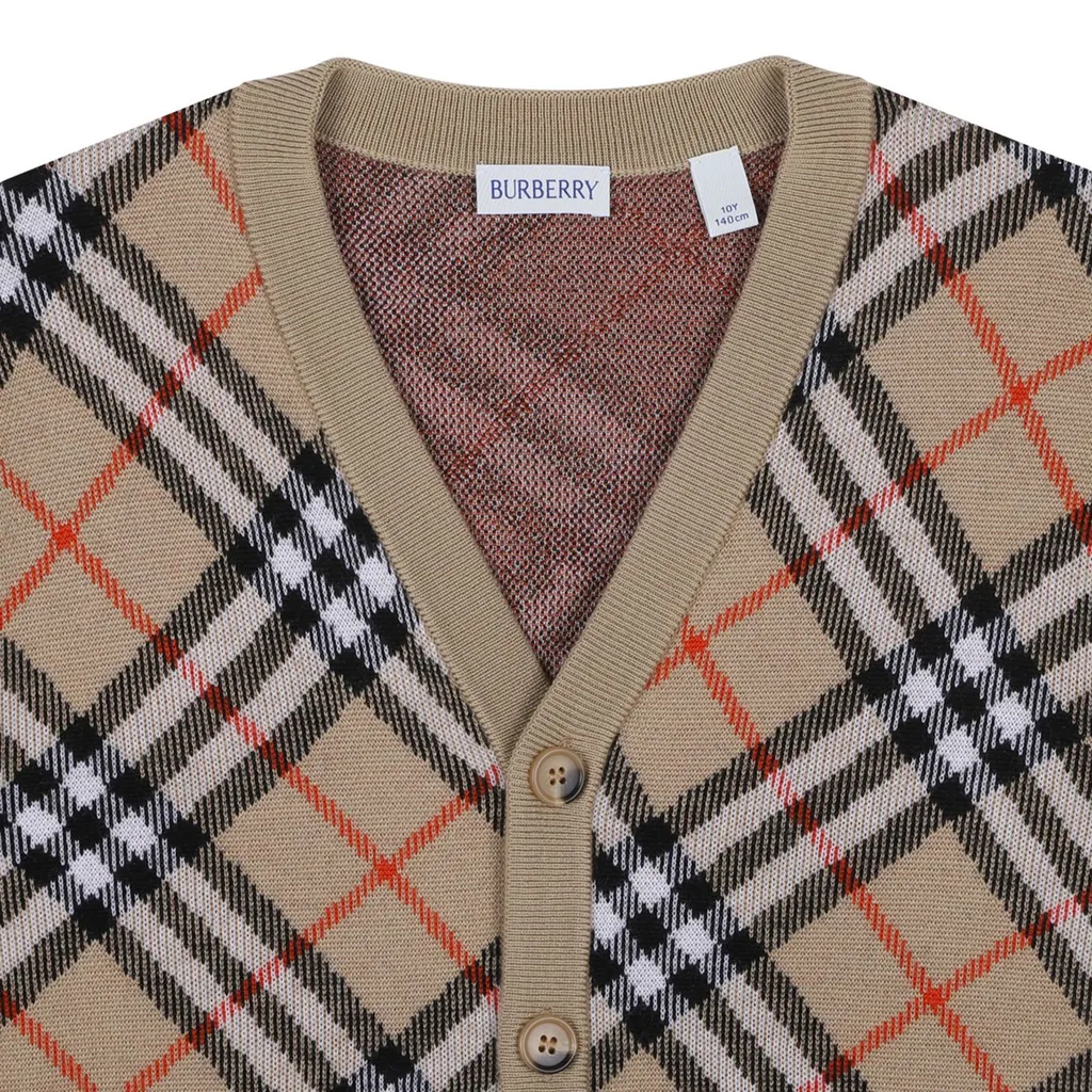 Burberry Kids Checked Cardigan