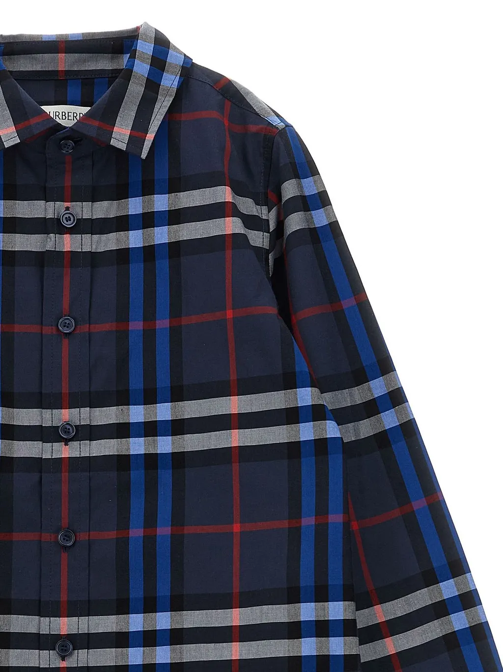 Burberry Kids Checked Curved Hem Shirt