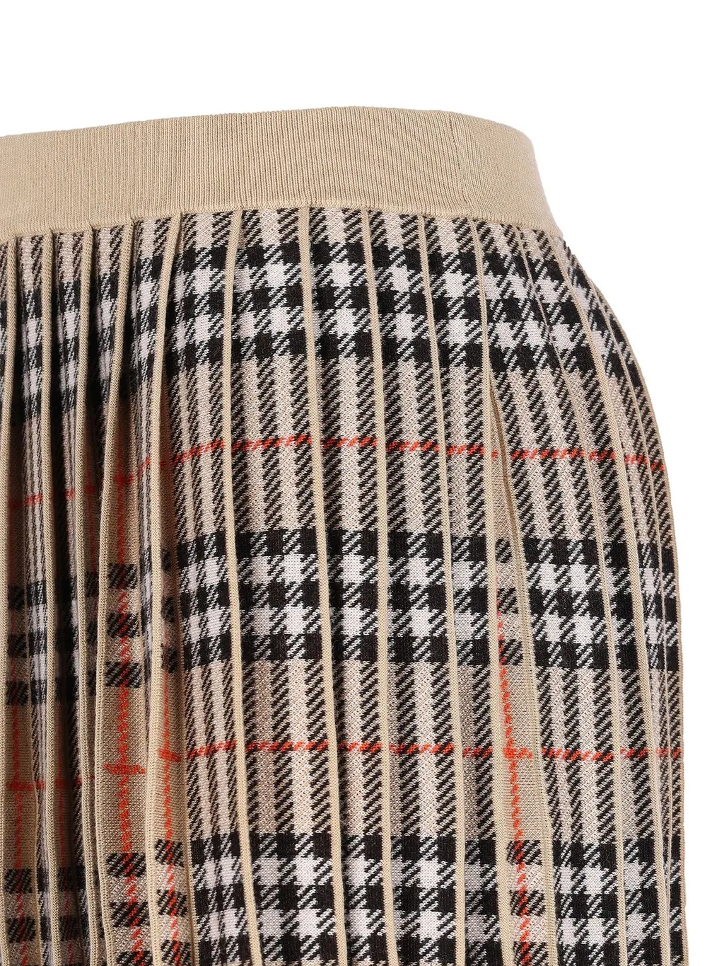 Burberry Kids Pleated Checked Blend Skirt
