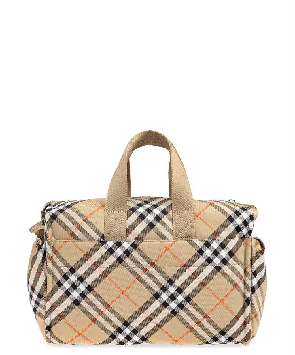 Burberry Kids Zipped Checked Changing Bag