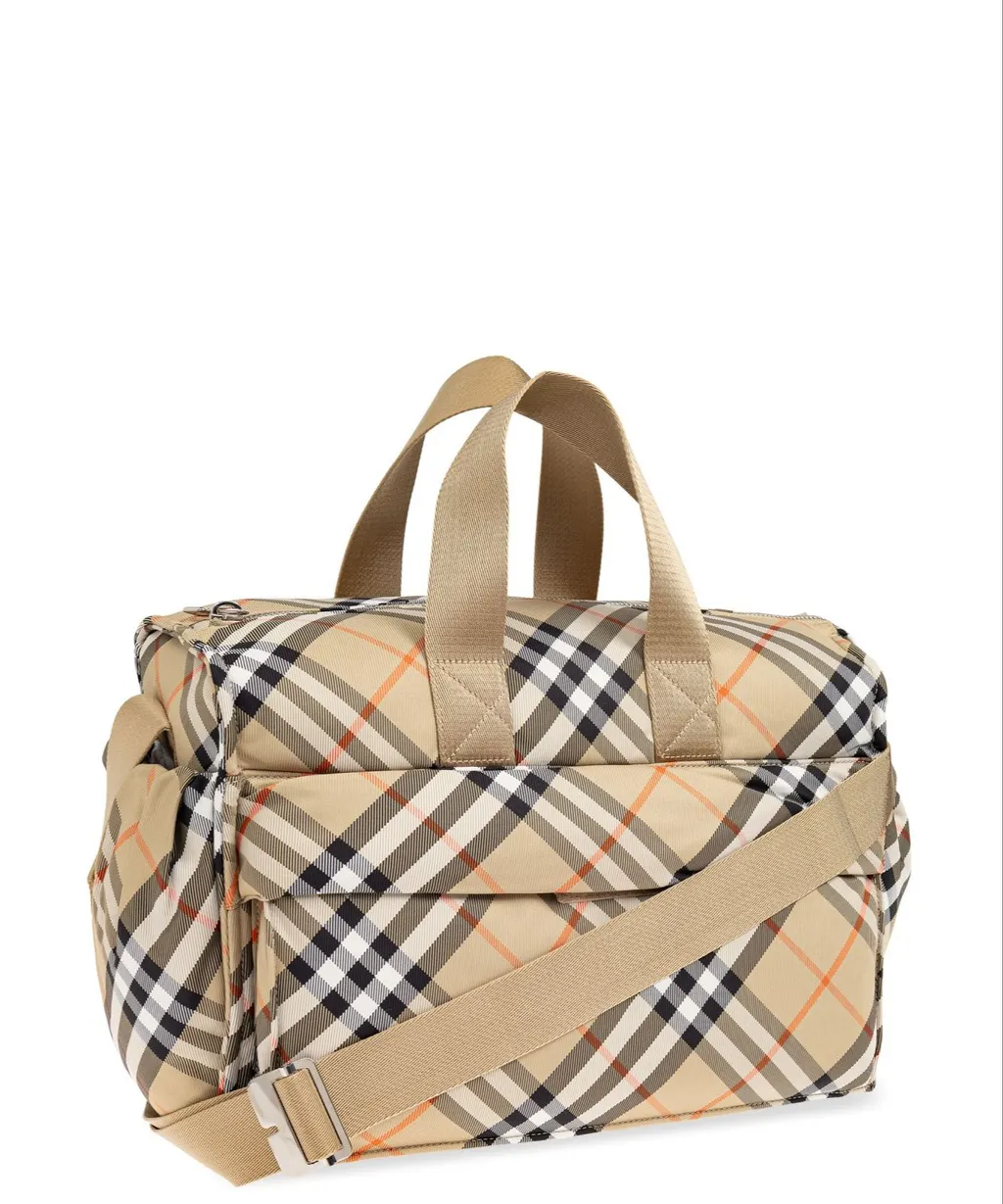 Burberry Kids Zipped Checked Changing Bag