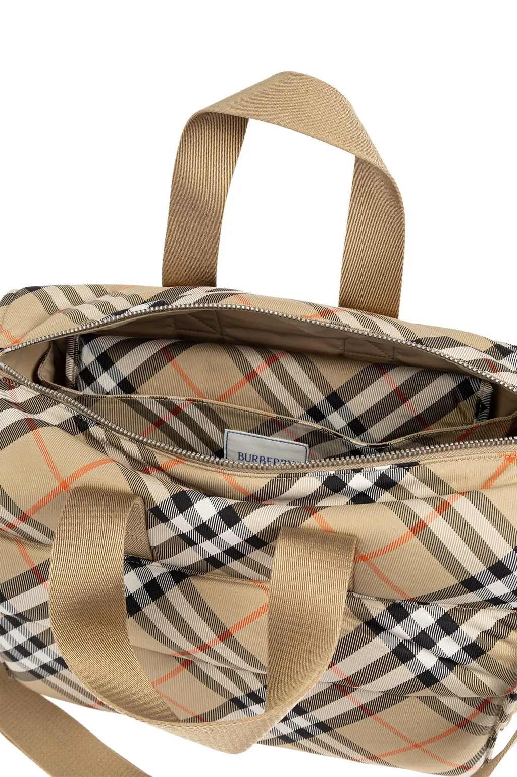 Burberry Kids Zipped Checked Changing Bag