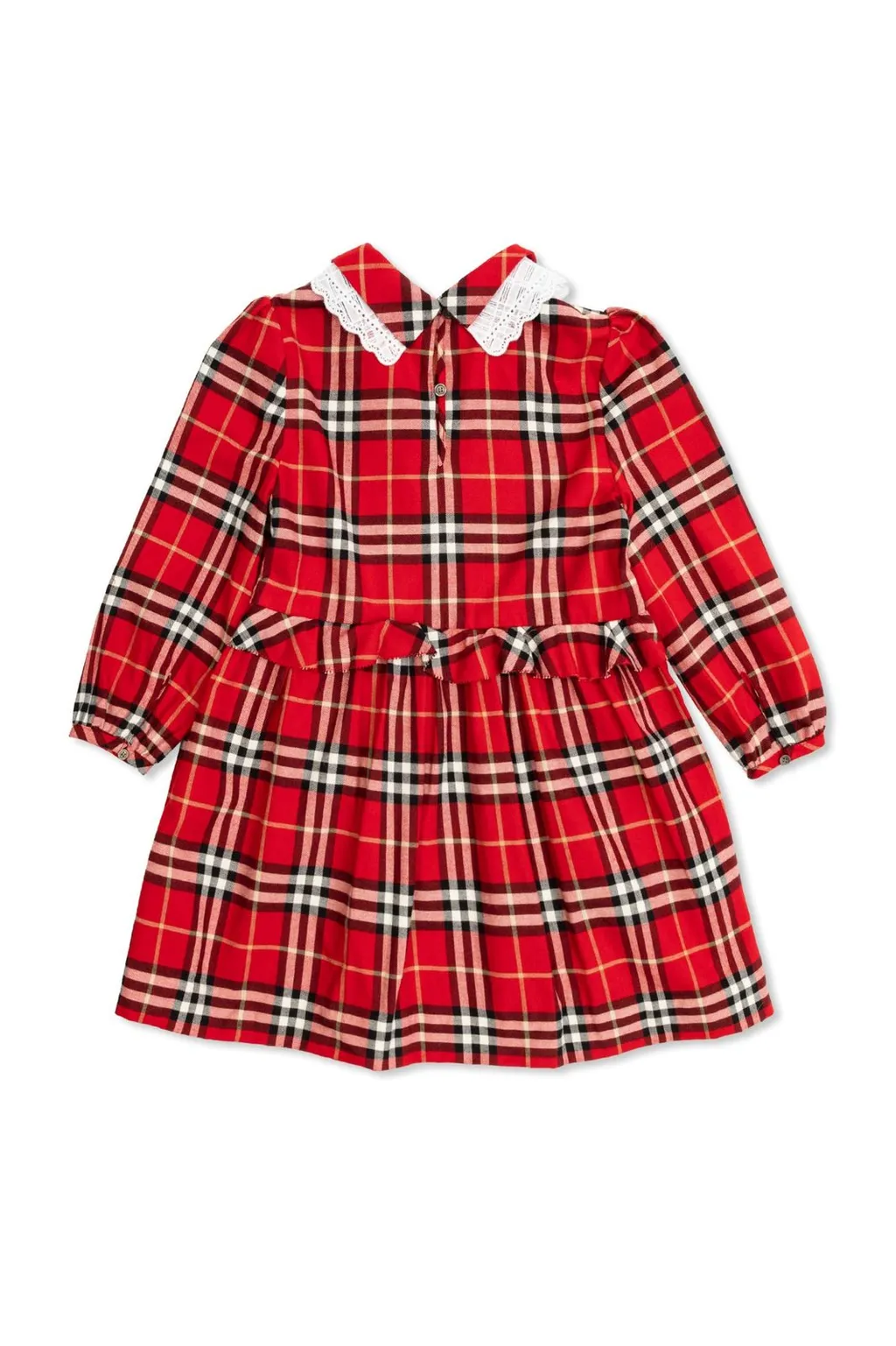 Burberry Kids Ruffled Plaid Patterned Dress