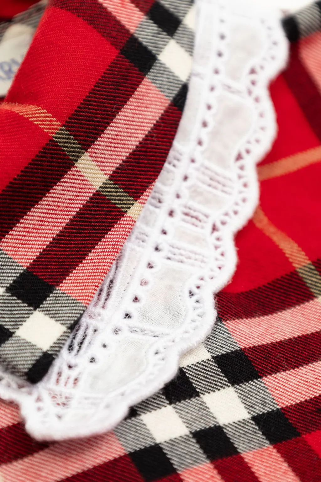 Burberry Kids Ruffled Plaid Patterned Dress