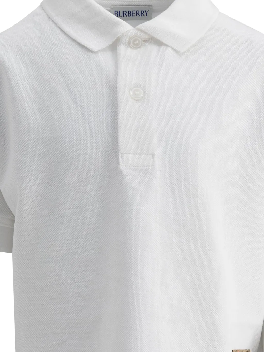 Burberry Kids Checked Logo Patch Polo Shirt