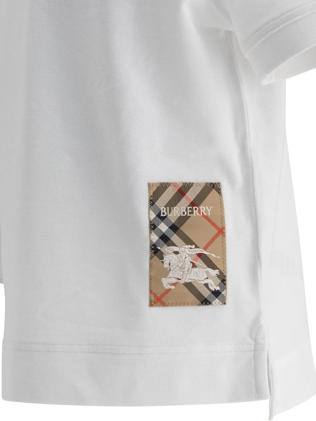 Burberry Kids Checked Logo Patch Polo Shirt
