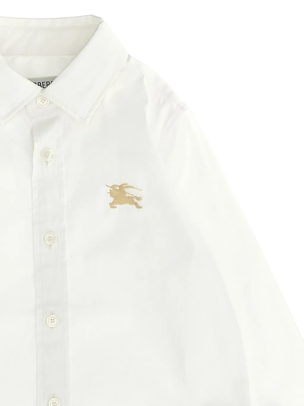 Burberry Kids Logo Embroidered Curved Hem Shirt