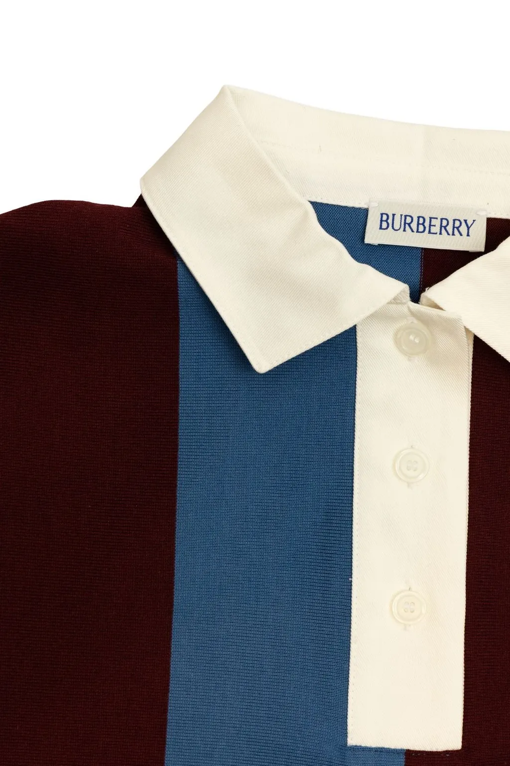 Burberry Kids Striped Logo Embroidered Polo Shirt