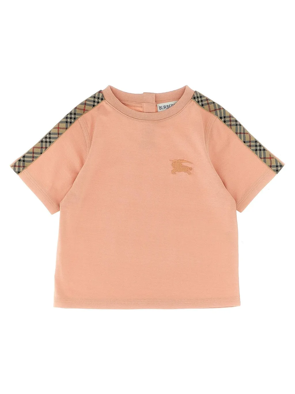Burberry Kids Checked Trim Crewneck T-Shirt
